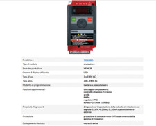 INVERTER TOSHIBA VF-nC3 VFNC3S-2007PL monofase 220V 50Hz 0,75 Kw Robot