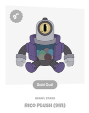Peluche Brawl Stars Rico NUOVO