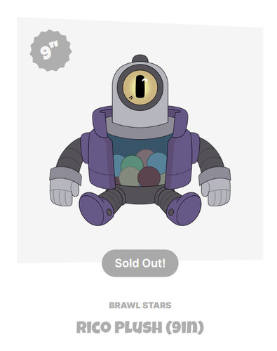 Peluche brawl stars rico nuovo - peluche,