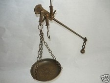 Bilancia decorativa stadera strumento di calcolo in ottone brunito mis.grande