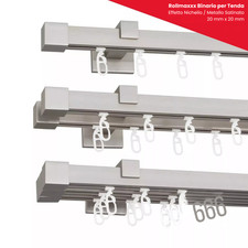 Asta per Tenda / Bastone - 1 / 2 / 3 Binari Satinato 20 mm SET Binario ROLLMAXXX