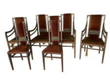 Antico salotto Liberty Art Nouveau con bronzi con ulivi , divano , 2 sedie e ...