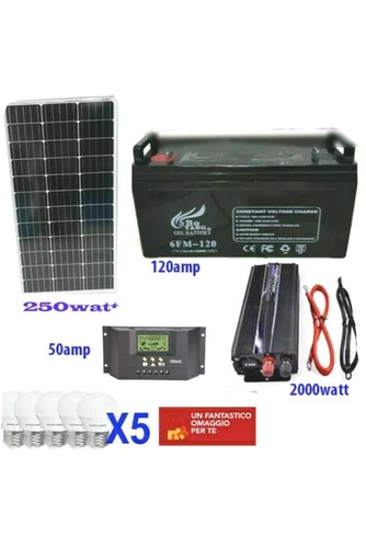Kit fotovoltaico 250w - fotovoltaico, batteria