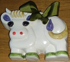 ceramica THUN/Thún formella mucca statuina porcellana vintage formato 15 x 11 cm