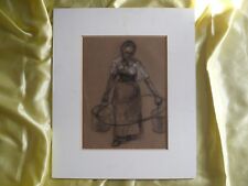 DESSIN AU FUSAIN ET PASTEL