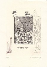 Exlibris bookplate radierung - exlibris,