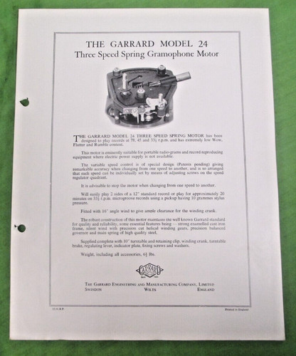 Garrard model three - model,
