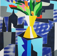 Ugo NESPOLO: Florist, serigrafia e collage,arte moderna,pop art, arredamento