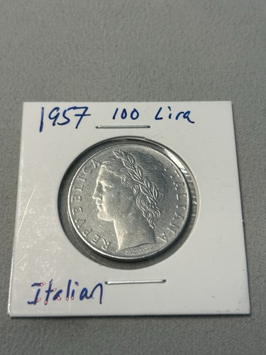 1957 italy 100 lire repvbblica - lire,