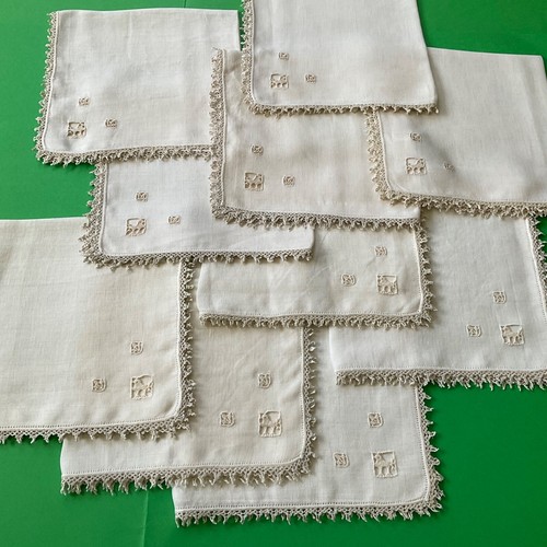 Tovaglioli merletto antichi - 10,
