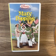 Mary Poppins (1964) First Disney VHS Home Video Small Box Rental Yellow 1986