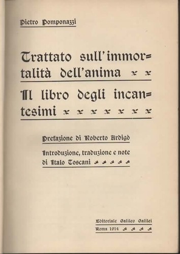 Libri pomponazzi trattato - libri,