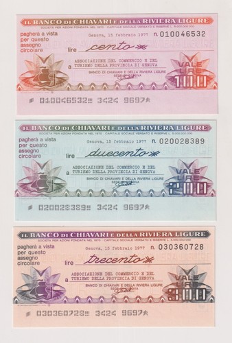 Miniassegni banco chiavari - miniassegni,