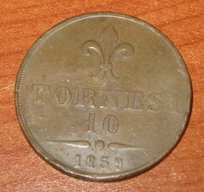 10 Tornesi 1859 Francesco II -