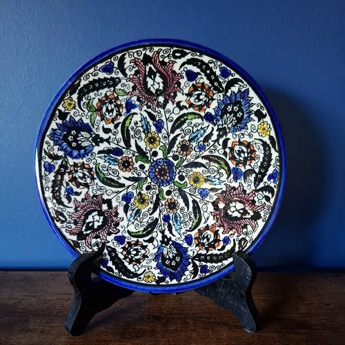 Vintage majolica pottery plate - vintage,