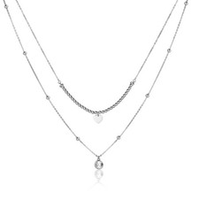 Collana doppio filo acciaio
