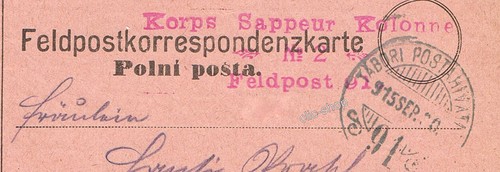 Feldpost karte tabori 91 - feldpost,