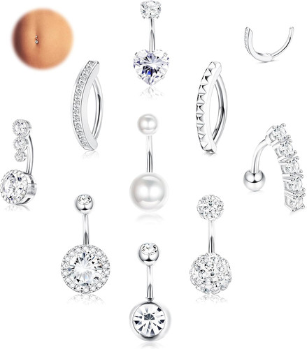 9pezzi 14g piercing ombelico - 9pezzi,