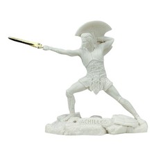 Statua scultura in marmo fuso Achille Troiano Eroe di Guerra King Battle...