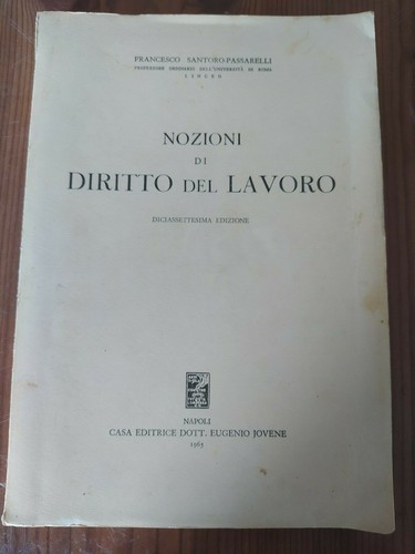 Nozioni diritto del - di, lavoro