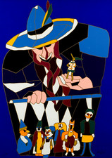 UGO NESPOLO -  SERIGRAFIA  CM. 68 x 48  MARIONETTISTA