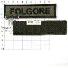 Patch toppa ESERCITO FOLGORE cm 12x3 su verde militare ricamata velcrata (46)