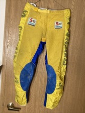 Pantalone motocross vintage Sinisalo giallo e blu taglia 34