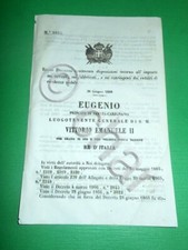 Regno Italia Regio Decreto Imposte sui Terreni Fabbricati e Richezza Mobile 1866