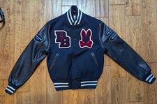 Giacca di pelle Psycho Bunny X Golden Bear Letterman - Taglia XS - Nuova con etichette