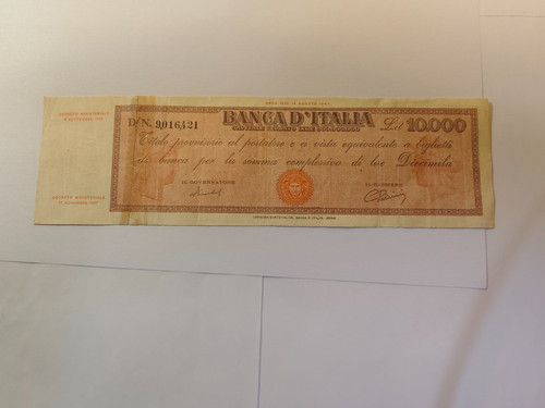 000 lire titolo - 10., provvisorio