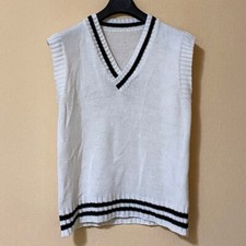 Gilet Maglione Scollo V Senza Maniche Canotta Cozy Casual Cottage Made in Italy