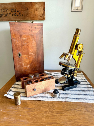 Antico microscopio ottone - antico,