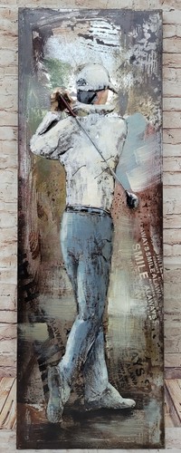 Pittura olio golfista - ad,