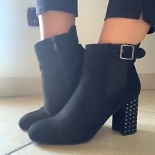 Scarpe In Simil Camoscio Con Tacco Comodo Stivaletto N.38 Donna