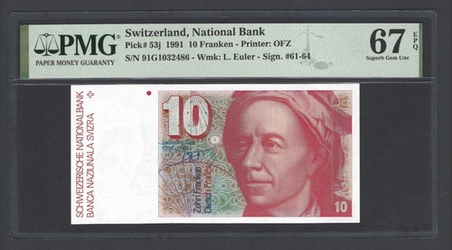 Svizzera franchi 1991 p53j - 10,