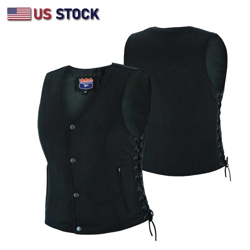 Gilet club donna denim moto