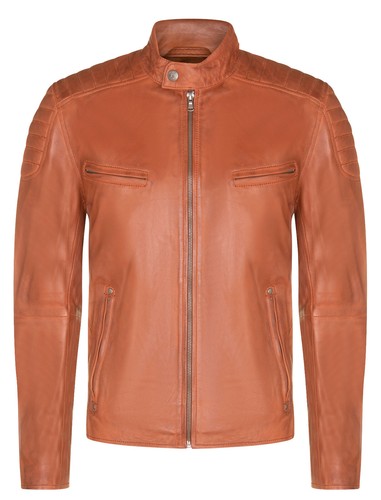Uomo pelle marrone giacca - pelle,