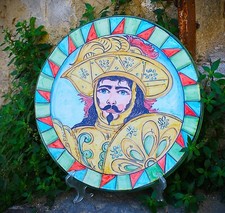 Piatto in Ceramica SICILIANA di Caltagirone decorato a mano diametro 30cm 