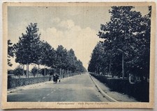 Cartolina Portorecanati viale Regina Margherita animata paesaggistica T15