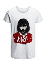 T-Shirt George Best calcio Uomo Abbigliamento 100% Cotone Taglia dalla S a XXL