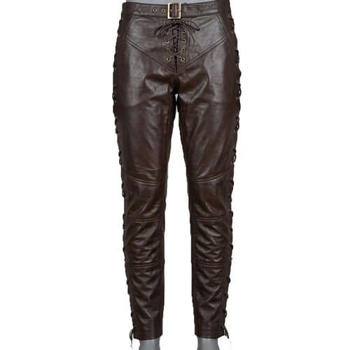 Pantaloni stringati vera pelle