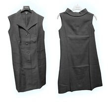 Abito donna estivo in tessuto di cotone a nido d'ape nero taglia 10-16 US