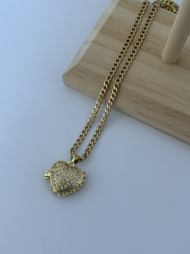 Collana medaglione cuore amore - medaglione,