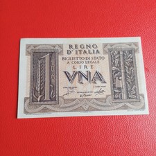 Banconota Vittorio Emanuele III 1 Lira Impero 1939 Fior Di Stampa Lotto A 44 