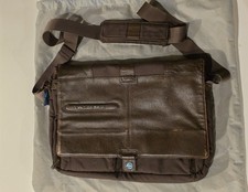 Borsa a tracolla Piquadro in tessuto e pelle – Marrone e Arancio