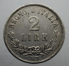 2  LIRE valore  1863 NAPOLI VITTORIO EMANUELE II periziata BB
