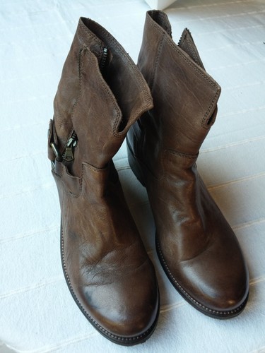 Stivaletti pelle marrone 39 - stivaletti,