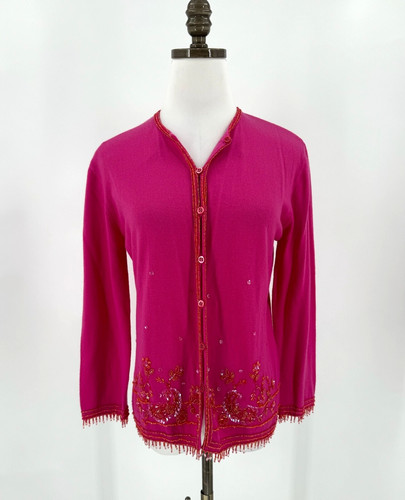 Escada pink cashmere beaded - escada,