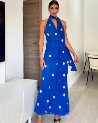 Zara abito midi blu pois - midi,