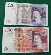 Banconote 50 Sterline e 20